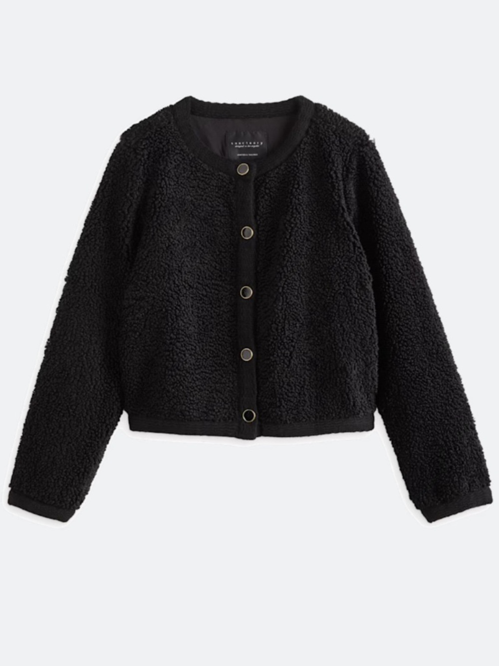 Sanctuary Cozy Cardigan in Black l Sherpa Button-Front Cardigan